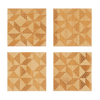 Windblown Star Square Coaster 4pc Set
