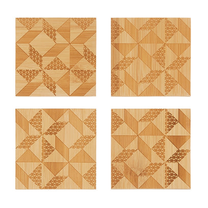 Windblown Star Square Coaster 4pc Set