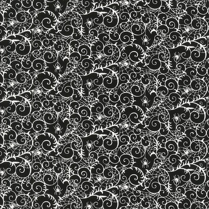 Ghostly Greetings - Web Lace Midnight Black Yardage