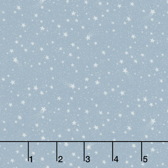 Wish & Wonder - Tiny Allover Stars Steel Yardage