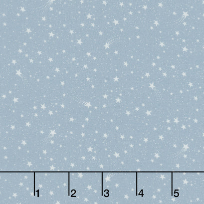 Wish & Wonder - Tiny Allover Stars Steel Yardage