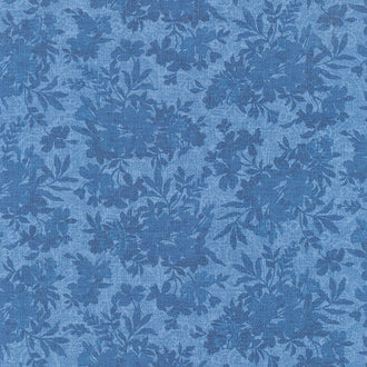 Masterpiece - Tonal Florals Blue Yardage