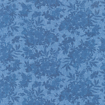 Masterpiece - Tonal Florals Blue Yardage