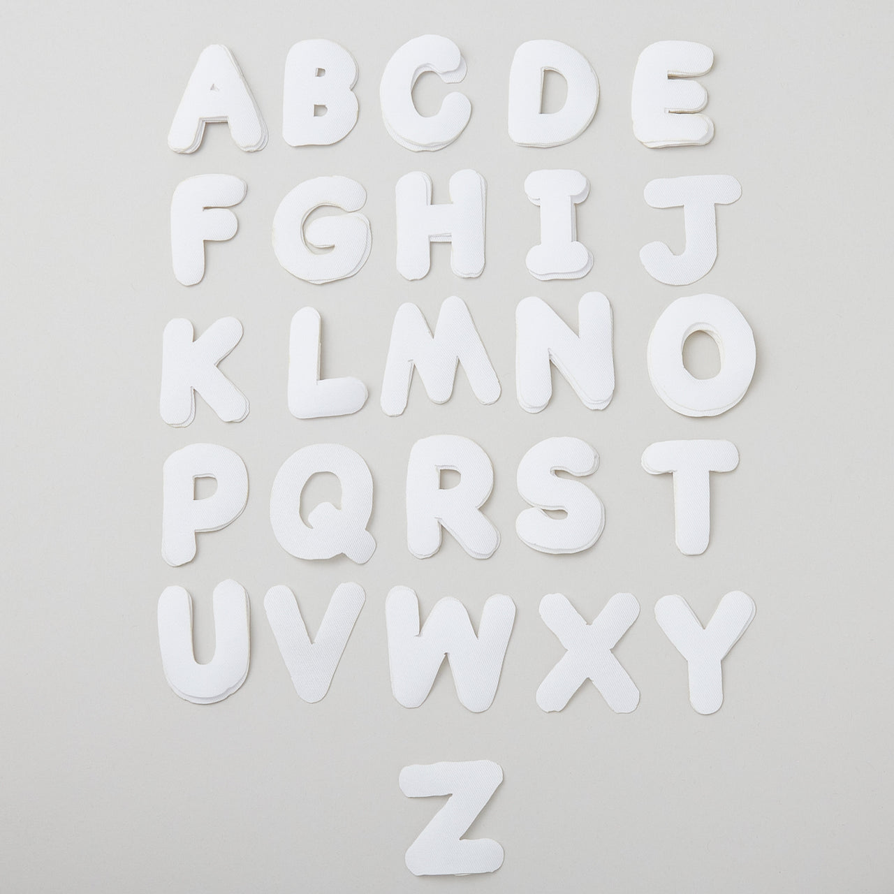 Missouri Star Iron-on Fabric - White Round Alphabet Primary Image