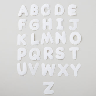 Missouri Star Iron-on Fabric - White Round Alphabet