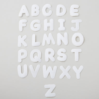 Missouri Star Iron-on Fabric - White Round Alphabet