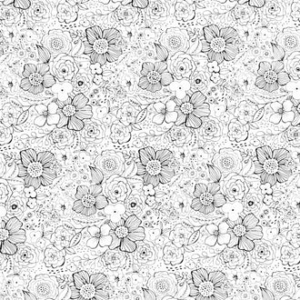 Night & Day - Packed Floral White Yardage