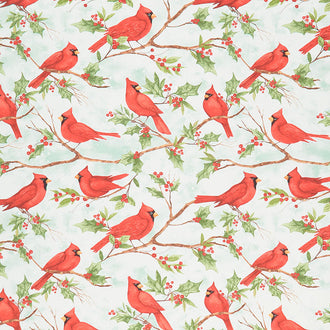 Medley in Red - Large Cardinals Mint Green Yardage