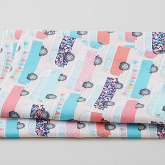 Retro Bus - Blush 2 Yard Cut