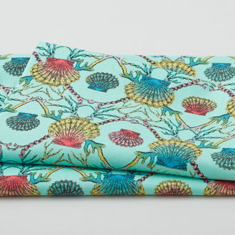 Ocean Menagerie - Sea Shells Mint 2 Yard Cut