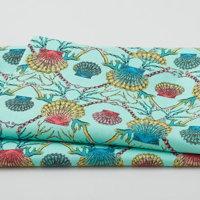 Ocean Menagerie - Sea Shells Mint 2 Yard Cut