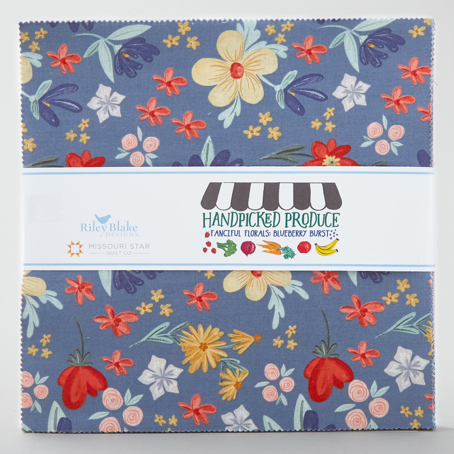 Handpicked Produce - Fanciful Florals Blueberry Burst 10" Stackers 24 pcs. Alternative View #1