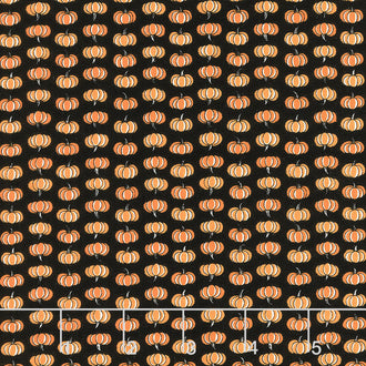 Ghostly Greetings - Pumpkin Patch Midnight Black Yardage