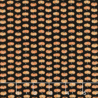 Ghostly Greetings - Pumpkin Patch Midnight Black Yardage
