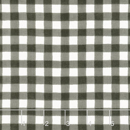 Happiness Blooms - Forest Gingham Slate Yardage Primary Image