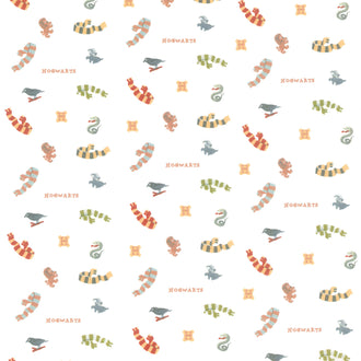 Wizarding World - House Scarves White Yardage