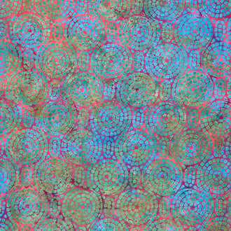 Bits and Pieces Batiks - Circles Purple Boysenberry Yardage