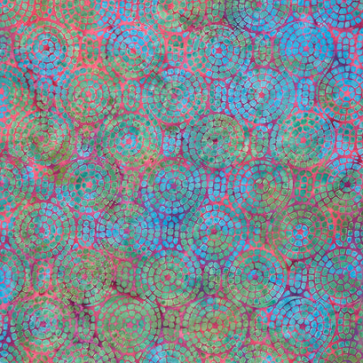 Bits and Pieces Batiks - Circles Purple Boysenberry Yardage