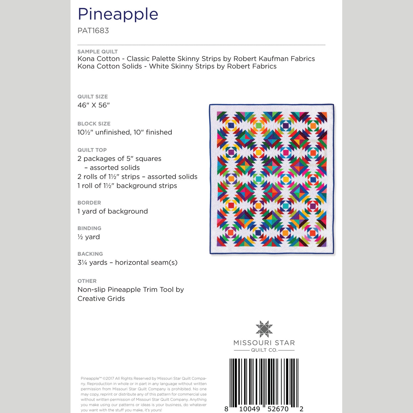 Digital Download - Pineapple Quilt Pattern by Missouri Star Alternative View #1