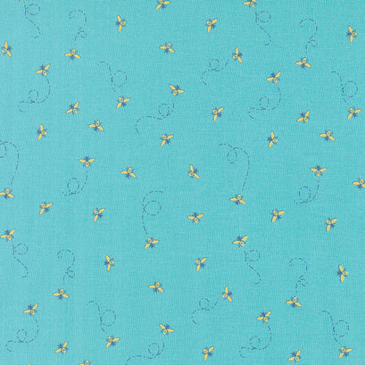 Daisy Fields - Bees Scuba Metallic Yardage