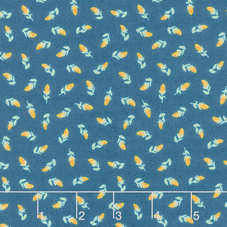 Farm Fresh - Flower Buds Navy Yardage