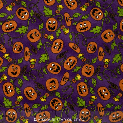 Pumpkin Party Flannel - Pumpkin Patch Purple Yardage