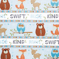 Winsome Critters - Forest Animals Repeating Stripe Multi Yardage Primary Image