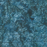 Morris Tiles Batiks - Acanthus Square Leaf Teal Bridgewater Yardage Primary Image