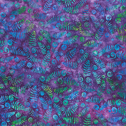 Artisan Batiks - Totally Tropical - Ferns Violet Yardage Primary Image