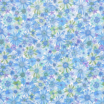 Sleepovers - Best Friends Blue Yardage