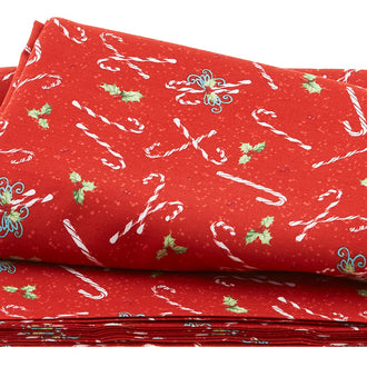 Peppermint Parlor - Candy Cane Toss Red 3 Yard Cut