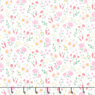 Easter Egg Hunt - Floral White Yardage