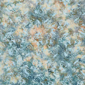 Naturescape Batiks - Herbs Multi Green Brown Blue Yardage