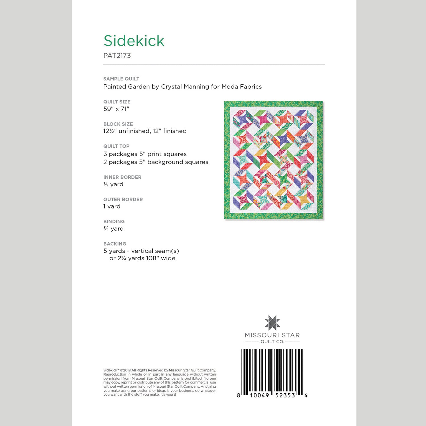 Digital Download - Sidekick Quilt Pattern by Missouri Star Alternative View #1