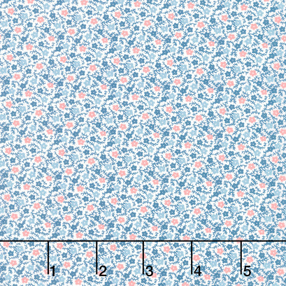 Franny’s Flowers - Micro Floral Dark Blue Yardage