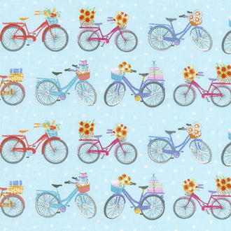 Enjoy the Journey - Bicycles Blue Yardage