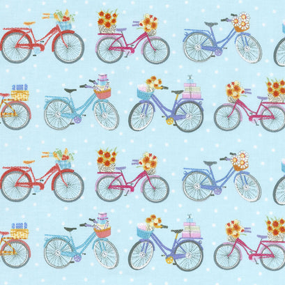 Enjoy the Journey - Bicycles Blue Yardage