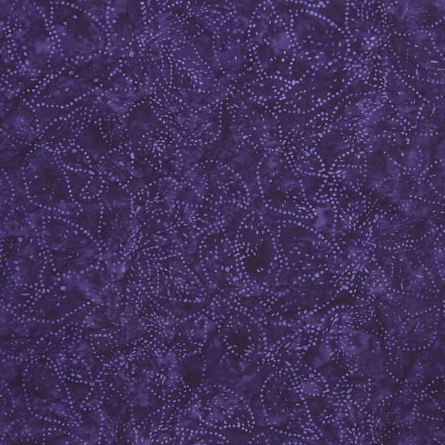 Tonga Batiks - Brightside Abstract Dots & Lines Leaves Grape Yardage Primary Image