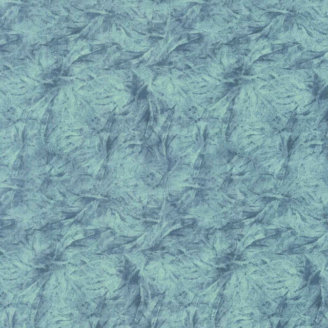 Garden Gate Roosters - Feather Texture Teal Yardage Primary Image