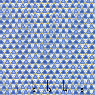 Jaikumari - Triangles Cobalt Metallic Yardage
