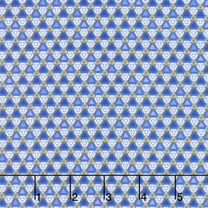 Jaikumari - Triangles Cobalt Metallic Yardage