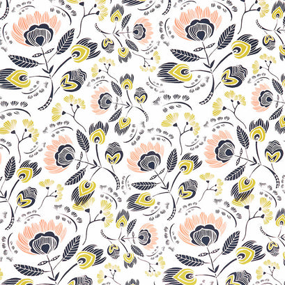 Timeless Prints - Tule Flora's Oasis Rosa Multi Yardage