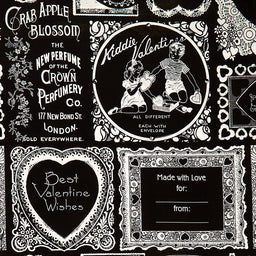 Be Mine Valentine - Frames Black Yardage Primary Image