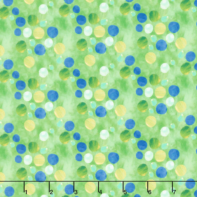 ABC's Of Color - Dots Green Yardage Primary Image