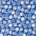 Holiday Flourish Blue - Ornaments Blue Metallic Yardage Primary Image
