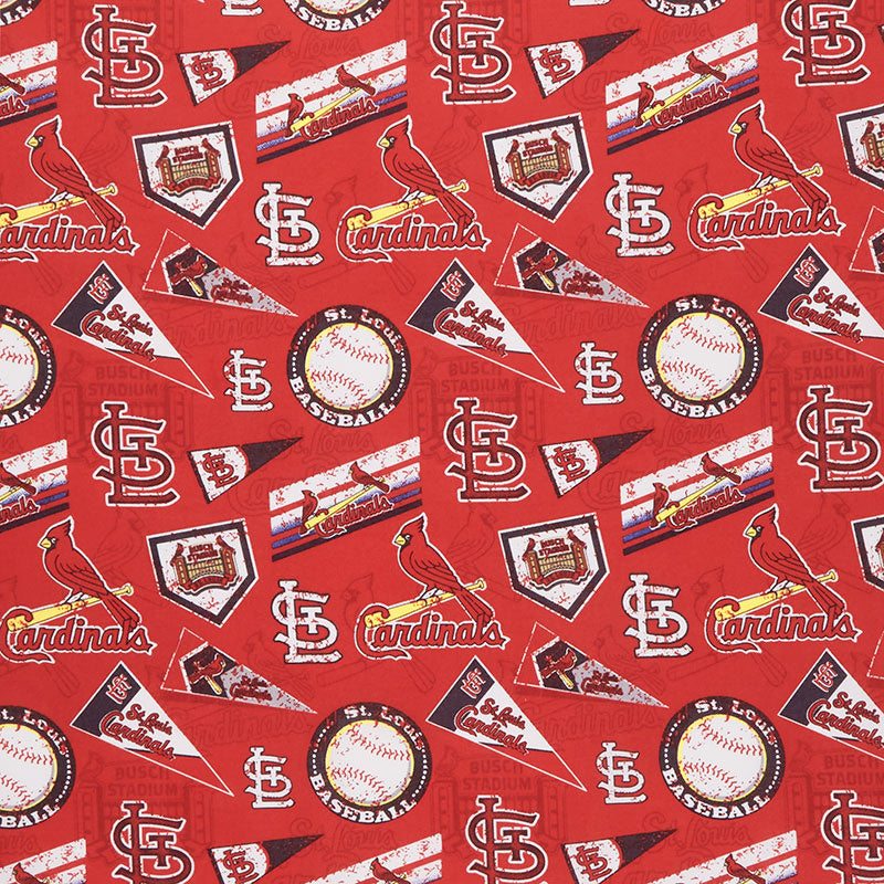 MLB - St. Louis Cardinals Red Yardage Size 58/60 Cotton Novelty | Fabric Traditions