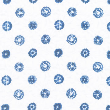Shibori Blues - Circles White Yardage Primary Image