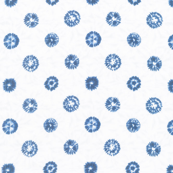 Shibori Blues - Circles White Yardage Primary Image