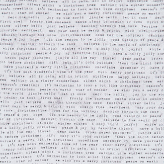 Wonderland - Tidings Type White Yardage