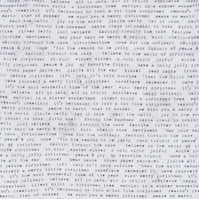 Wonderland - Tidings Type White Yardage